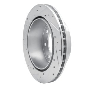 Chevrolet Express 3500 Brake Rotor (1) - Rear Right - R1 Concepts - Drilled & Slotted - Silver - `99-`25